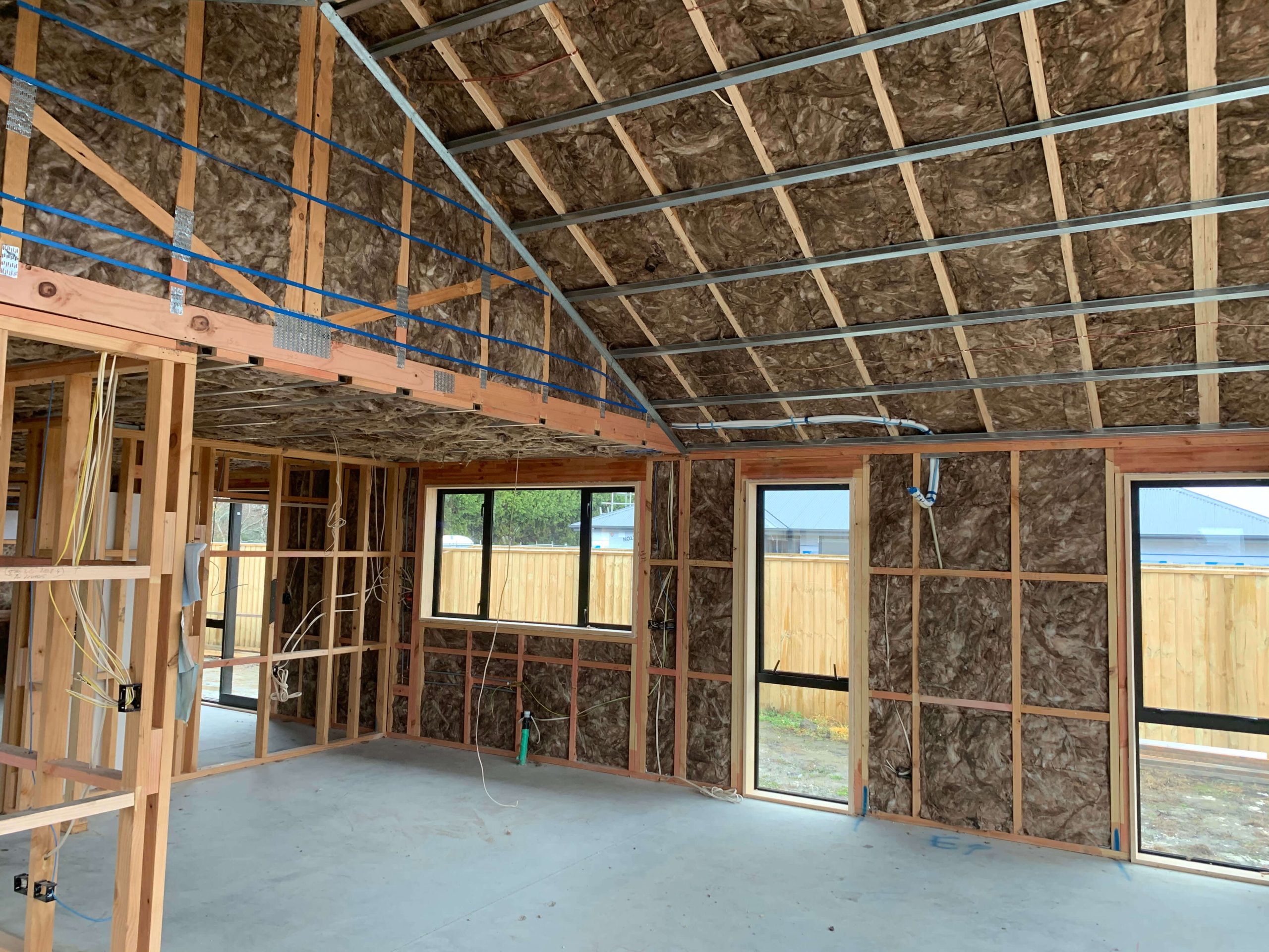 New build insulation ceiling and walls